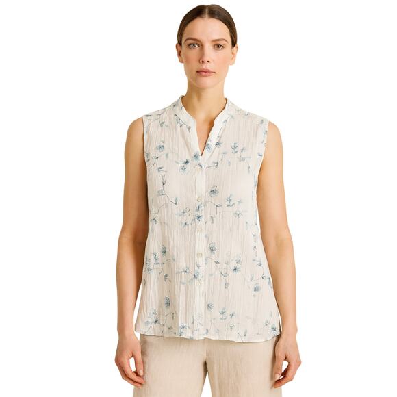 dressbarn Tops - Dressbarn White Floral Sleeveless Blouse - Women's Large